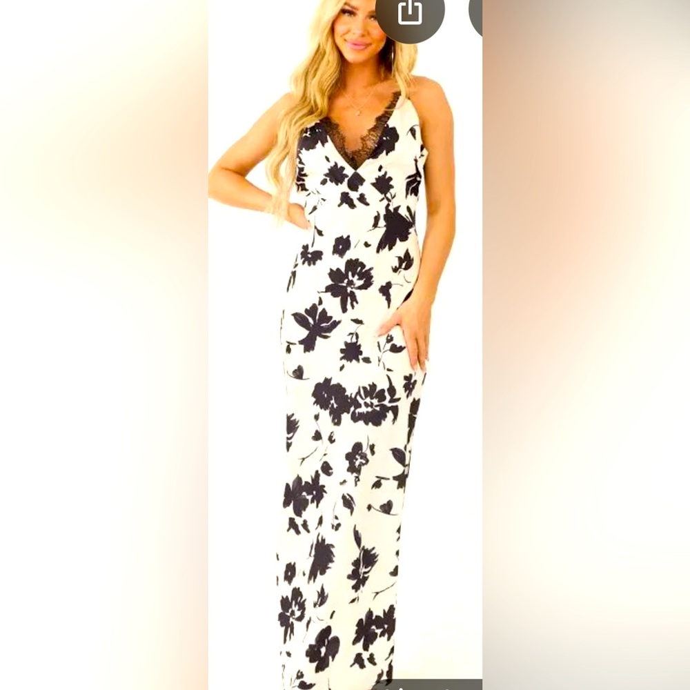 Citi Triangles Beaded Floral Maxi Dress sz 7/8
